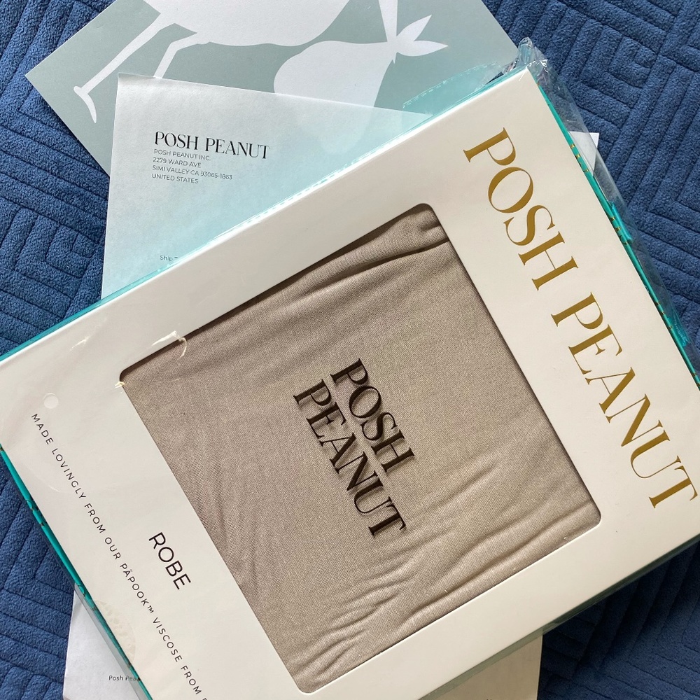 Posh Peanut Mommy Robe - color taupe - Soft Bamboo - Size Medium